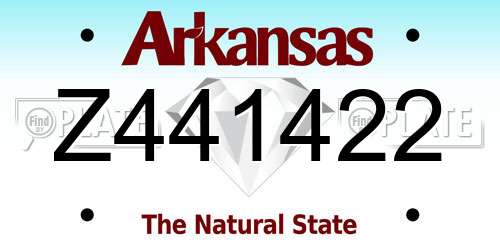 Z441422 Arkansas License Plate