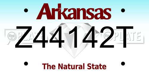 Z44142T Arkansas License Plate