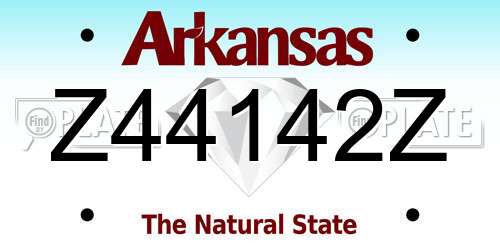 Z44142Z Arkansas License Plate