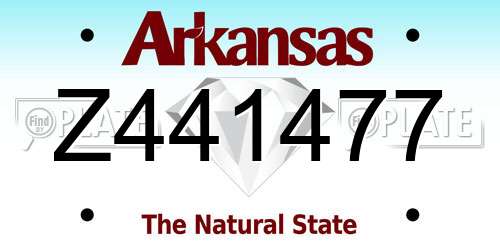 Z441477 Arkansas License Plate
