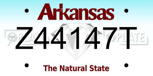 Z44147T Arkansas License Plate