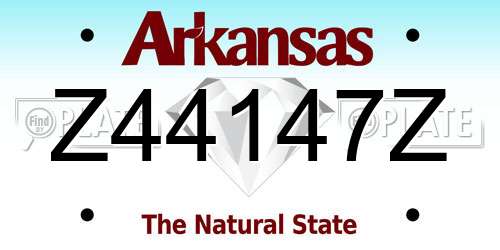 Z44147Z Arkansas License Plate