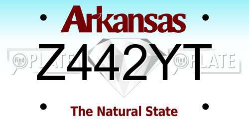 Z442YT Arkansas License Plate