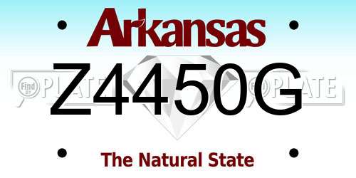 Z4450G Arkansas License Plate