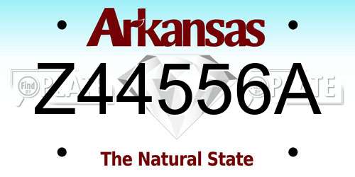 Z44556A Arkansas License Plate