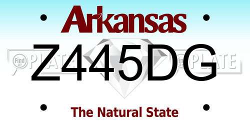 Z445DG Arkansas License Plate