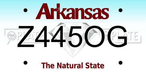 Z445OG Arkansas License Plate
