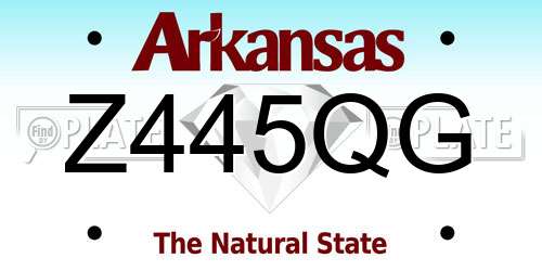 Z445QG Arkansas License Plate