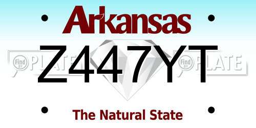 Z447YT Arkansas License Plate