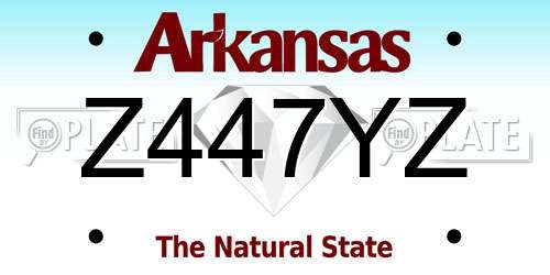 Z447YZ Arkansas License Plate