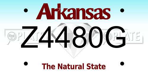 Z4480G Arkansas License Plate