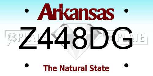 Z448DG Arkansas License Plate