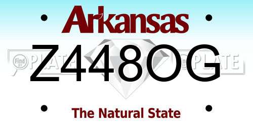 Z448OG Arkansas License Plate