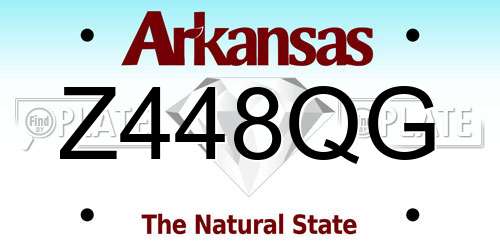 Z448QG Arkansas License Plate
