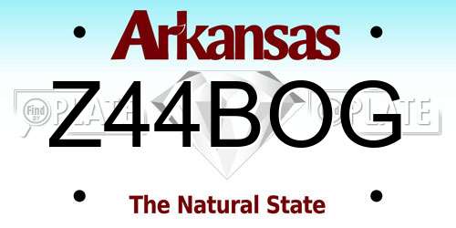 Z44BOG Arkansas License Plate