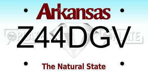 Z44DGV Arkansas License Plate