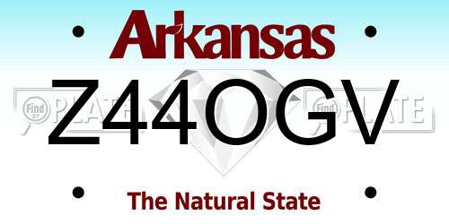 Z44OGV Arkansas License Plate
