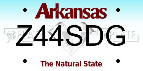 Z44SDG Arkansas License Plate