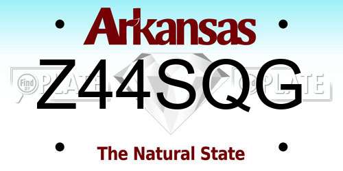 Z44SQG Arkansas License Plate