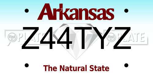 Z44TYZ Arkansas License Plate