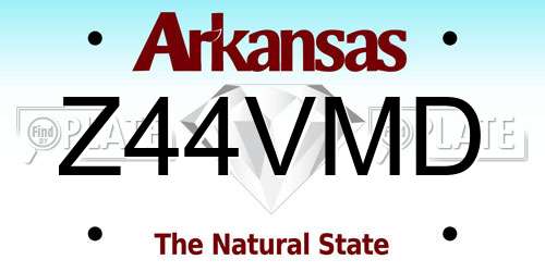 Z44VMD Arkansas License Plate