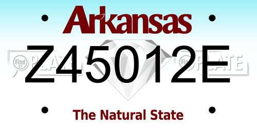 Z45012E Arkansas License Plate