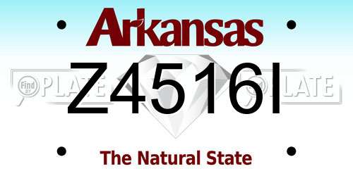 Z4516I Arkansas License Plate