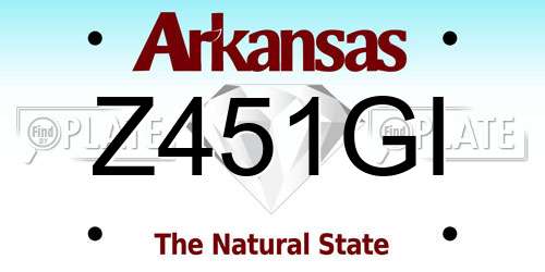 Z451GI Arkansas License Plate