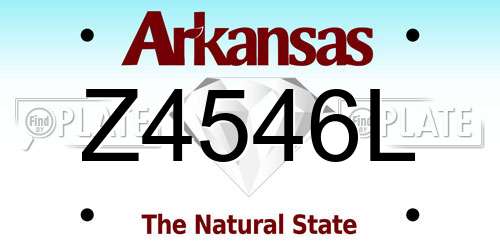 Z4546L Arkansas License Plate