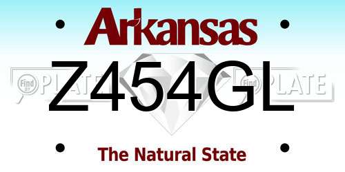 Z454GL Arkansas License Plate