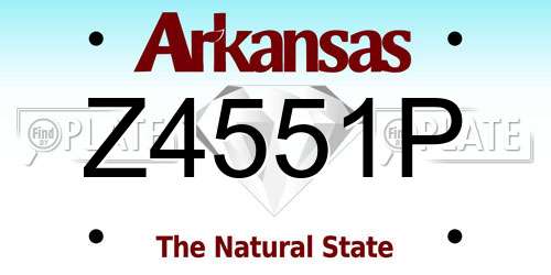 Z4551P Arkansas License Plate