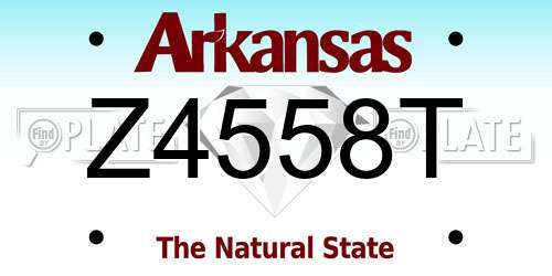 Z4558T Arkansas License Plate