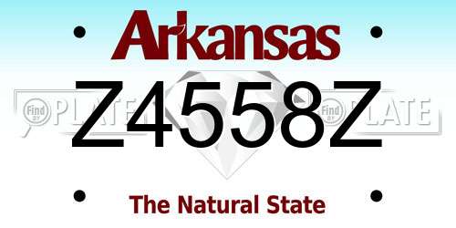 Z4558Z Arkansas License Plate
