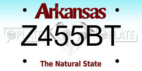 Z455BT Arkansas License Plate