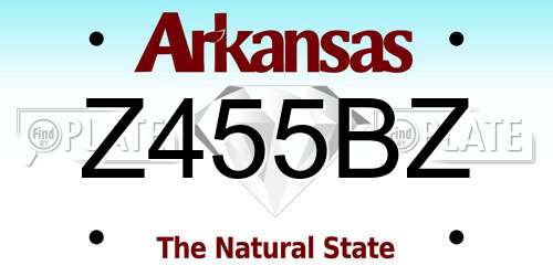 Z455BZ Arkansas License Plate