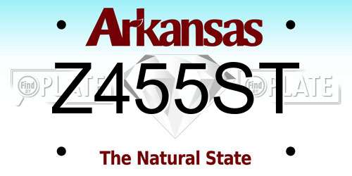 Z455ST Arkansas License Plate