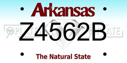 Z4562B Arkansas License Plate