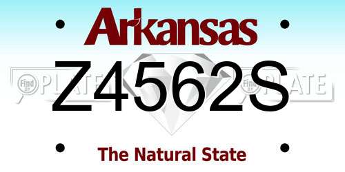 Z4562S Arkansas License Plate