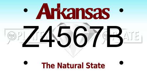 Z4567B Arkansas License Plate