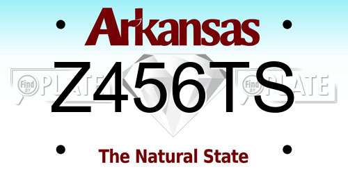 Z456TS Arkansas License Plate