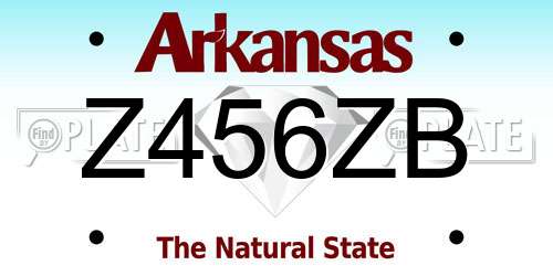 Z456ZB Arkansas License Plate