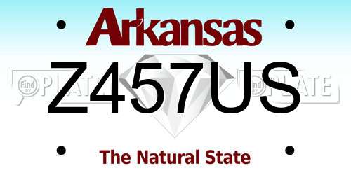 Z457US Arkansas License Plate