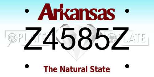 Z4585Z Arkansas License Plate