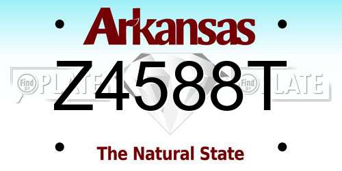 Z4588T Arkansas License Plate