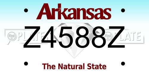 Z4588Z Arkansas License Plate