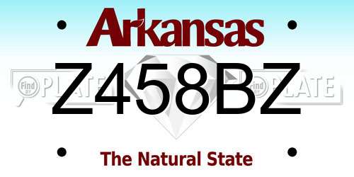 Z458BZ Arkansas License Plate