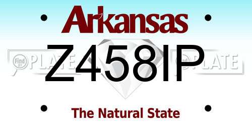 Z458IP Arkansas License Plate