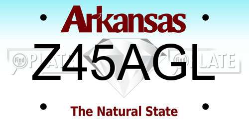 Z45AGL Arkansas License Plate