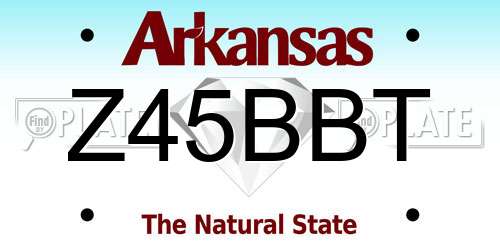 Z45BBT Arkansas License Plate