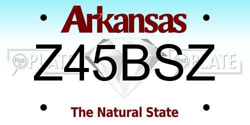 Z45BSZ Arkansas License Plate